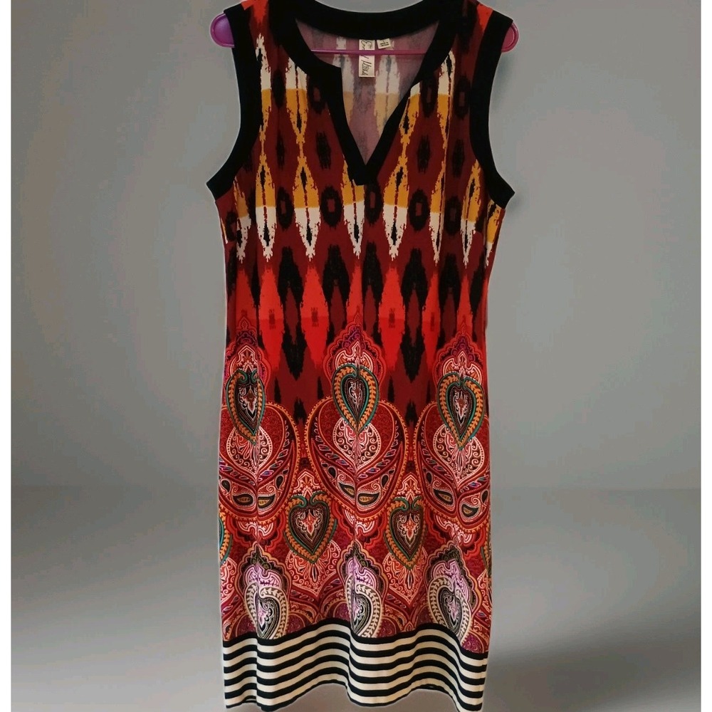 Emma & Michelle Sleeveless Paisley Dress Women's Size Large‎ Multicolor